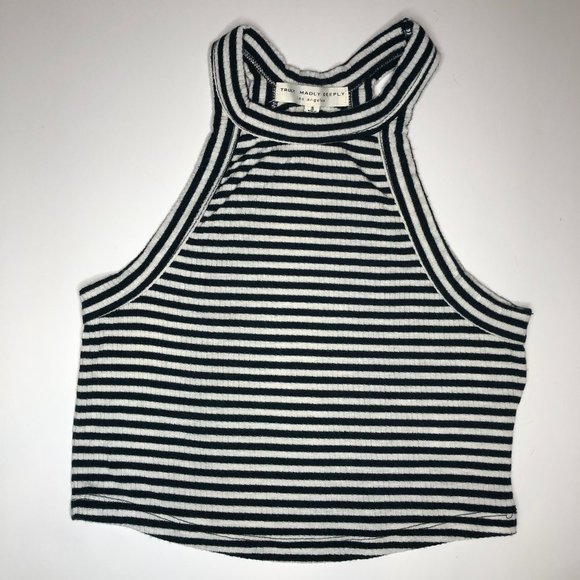 Urban Outfitters Tops - Urban Outfitters Truly Madly Deeply Boho Black & White Crop Top Festival Y2K